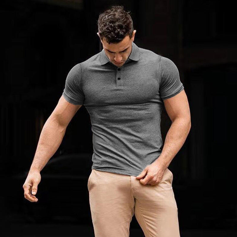 Sports Polo Shirt Summer Short-sleeved Tops Men's Short-Sleeved Polo Shirt Solid Color Men's T-Shirt Summer Casual Comfortable Men's Clothing