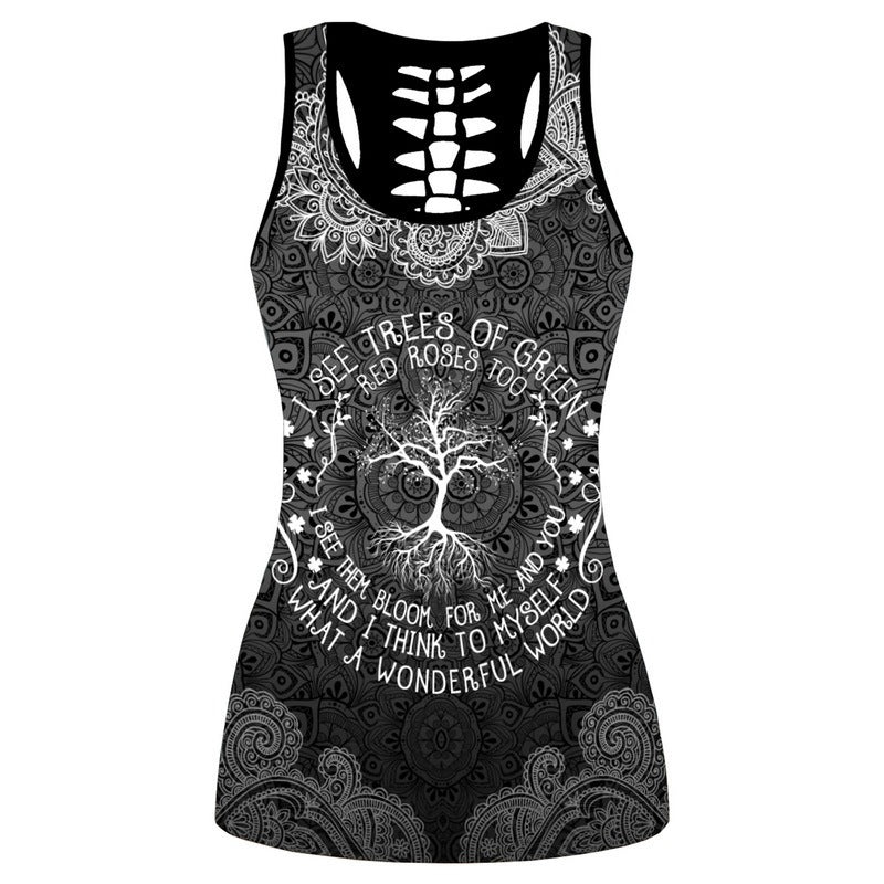 Hollow Vest Leggings Casual Sports Suit