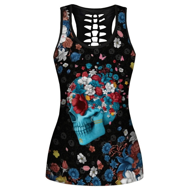 Hollow Vest Leggings Casual Sports Suit