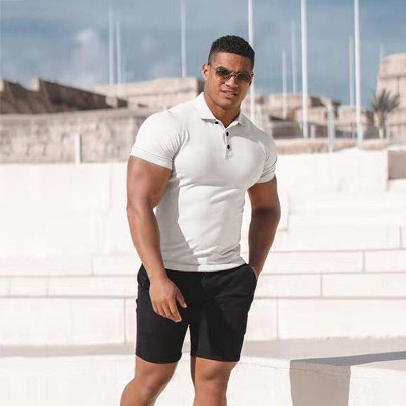 Sports Polo Shirt Summer Short-sleeved Tops Men's Short-Sleeved Polo Shirt Solid Color Men's T-Shirt Summer Casual Comfortable Men's Clothing