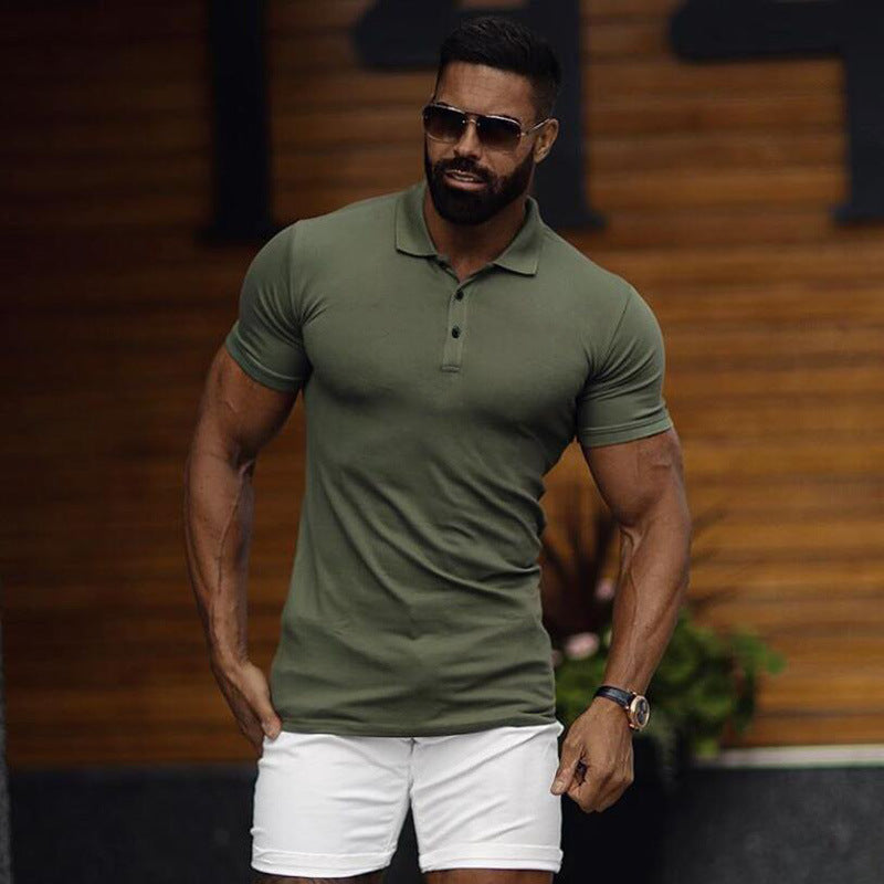 Sports Polo Shirt Summer Short-sleeved Tops Men's Short-Sleeved Polo Shirt Solid Color Men's T-Shirt Summer Casual Comfortable Men's Clothing